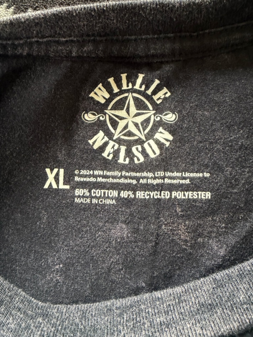 Willie Nelson Graphic Tee - Charcoal Crewneck Short Sleeve - Picture 3 of 5